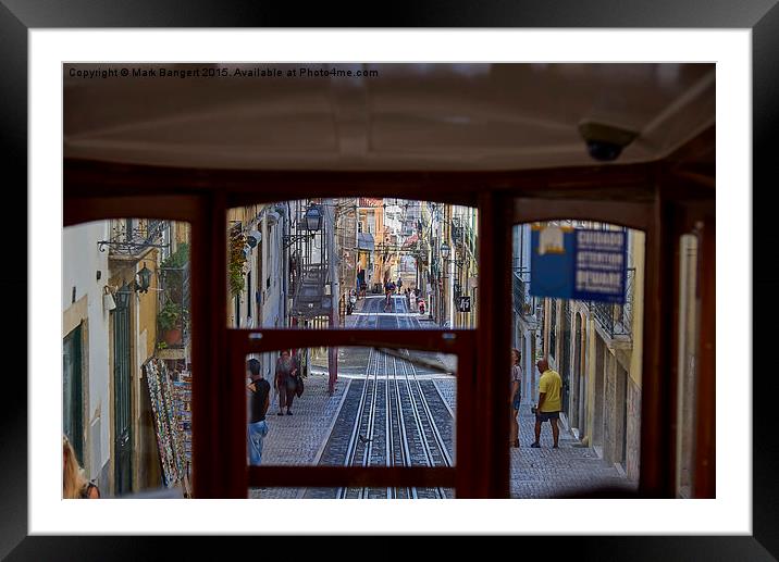  View through a tram window, Lisbon Framed Mounted Print by Mark Bangert