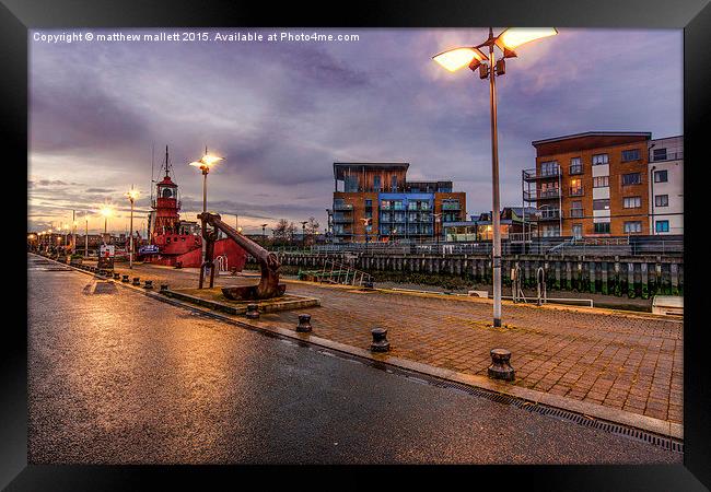  Hythe Quay Dusk View in Colchester 1 Framed Print by matthew  mallett