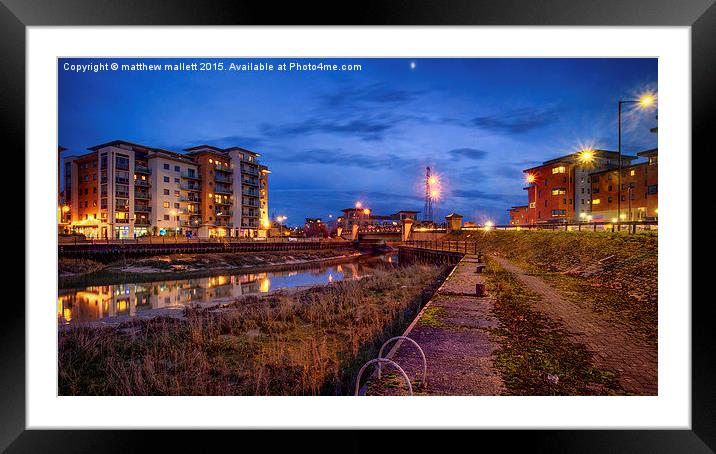  Hythe Quay Dusk View in Colchester 2 Framed Mounted Print by matthew  mallett