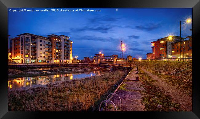  Hythe Quay Dusk View in Colchester 2 Framed Print by matthew  mallett