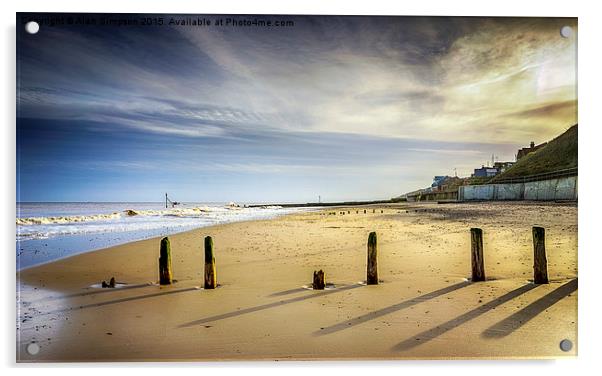  Mundesley Beach, Norfolk. Acrylic by Alan Simpson