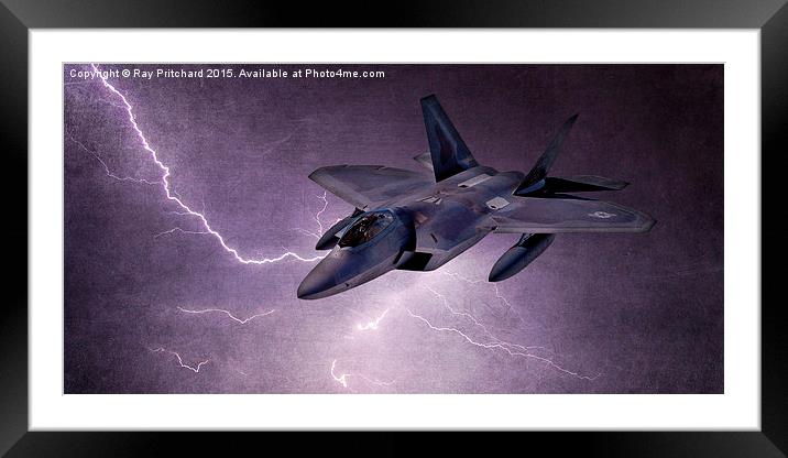 F22 Raptor Jet Framed Mounted Print by Ray Pritchard