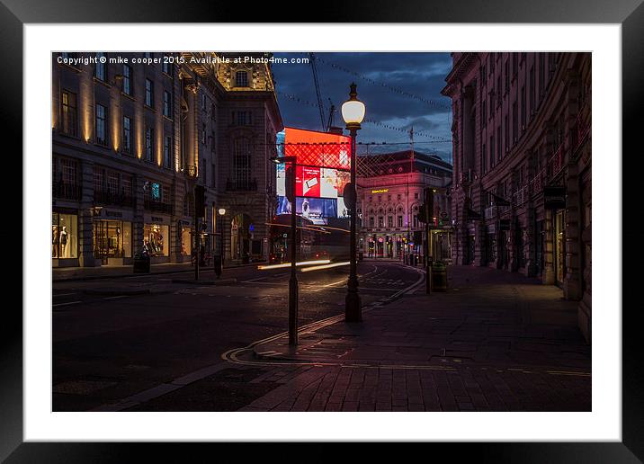  Piccadilly circus from regent street Framed Mounted Print by mike cooper