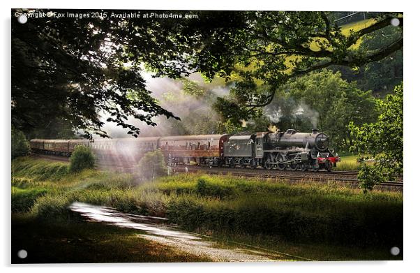  Old steam train Acrylic by Derrick Fox Lomax