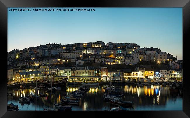 Brixham in Twilight. Framed Print by Paul Chambers