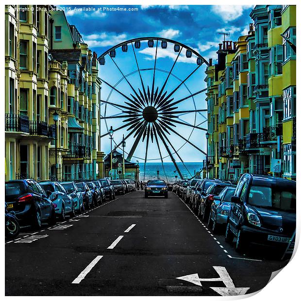  Madiera Place and The Brighton Wheel Print by Chris Lord