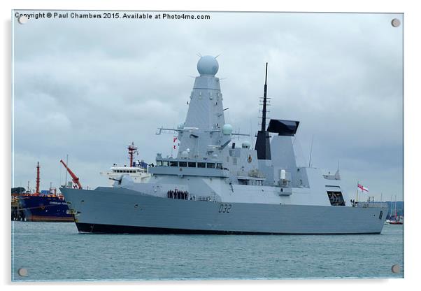  HMS Daring Acrylic by Paul Chambers