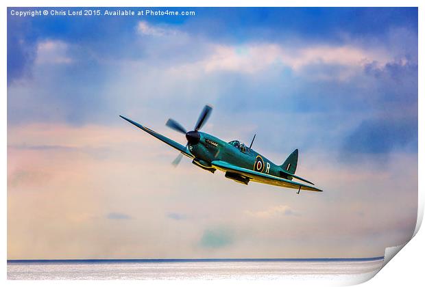  Reconnaissance Spitfire Print by Chris Lord