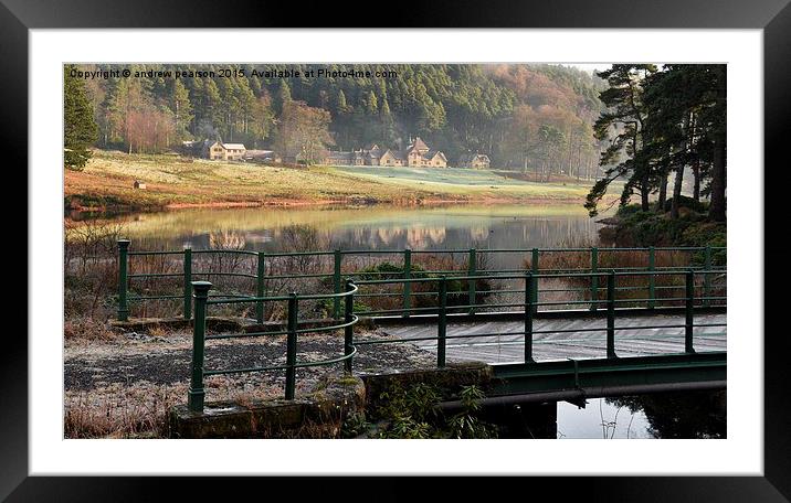  Misty winter morning. Cragside House & Manor,Nort Framed Mounted Print by andrew pearson