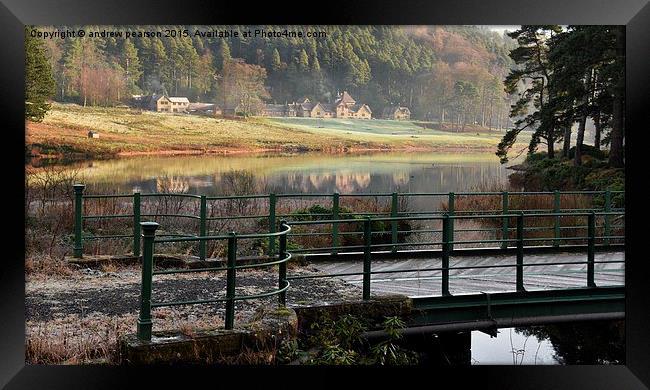  Misty winter morning. Cragside House & Manor,Nort Framed Print by andrew pearson