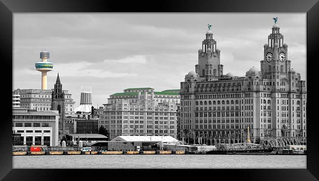  veiw from the mersey ferry Framed Print by sue davies