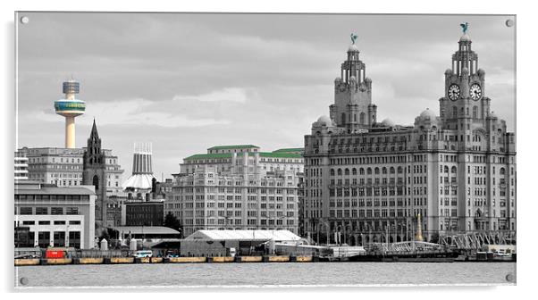  veiw from the mersey ferry Acrylic by sue davies