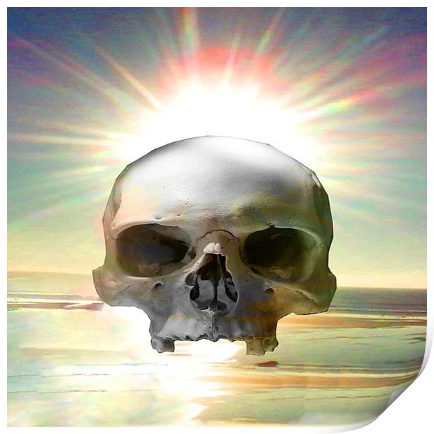  Skull Sunset Print by Matthew Lacey