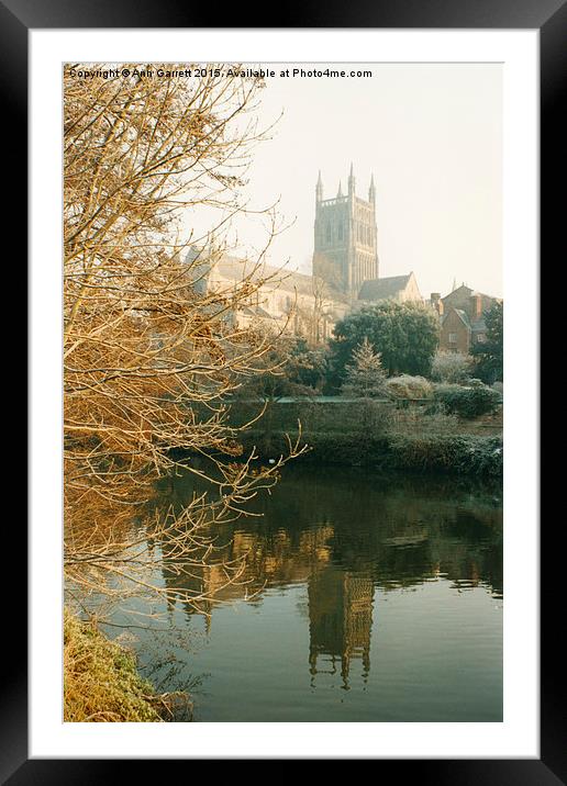 Worcester Cathedral Framed Mounted Print by Ann Garrett