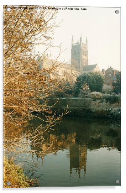 Worcester Cathedral Acrylic by Ann Garrett