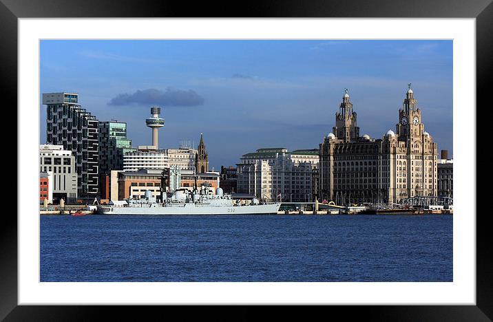  HMS Liverpools Final Visit To Liverpool Framed Mounted Print by David Chennell