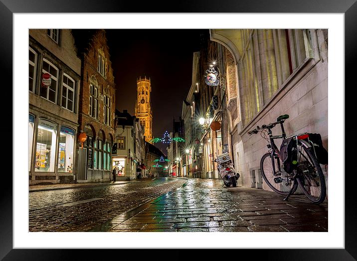  Streets of Bruges Framed Mounted Print by David Schofield
