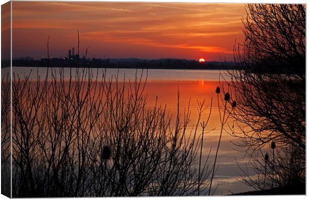  Warm glow over the water Canvas Print by Stephen Prosser