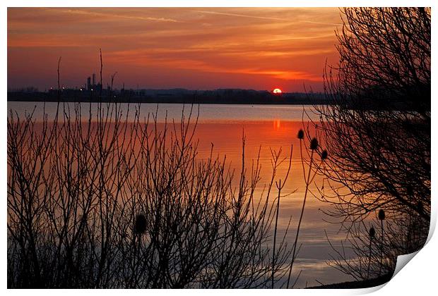  Warm glow over the water Print by Stephen Prosser