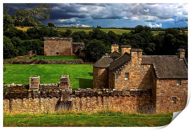 The Castle at Craignethan Print by Tom Gomez