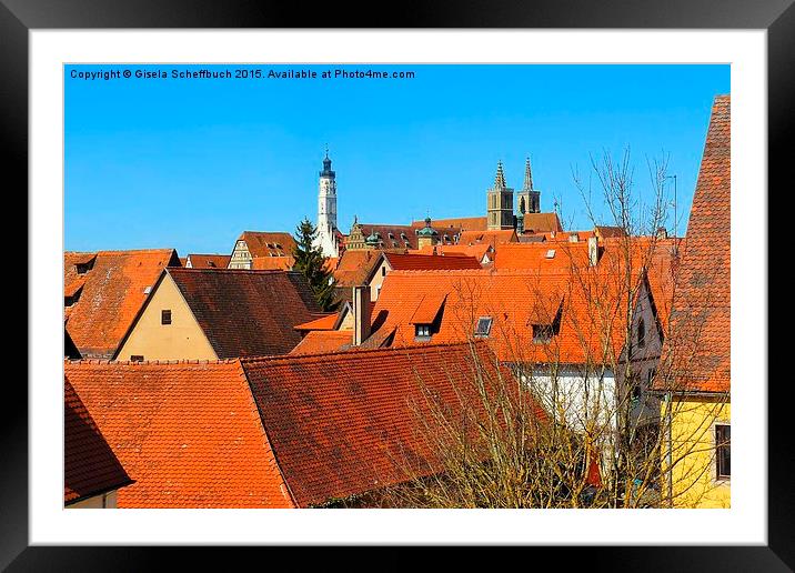  Above the Roofs of Rothenburg Framed Mounted Print by Gisela Scheffbuch