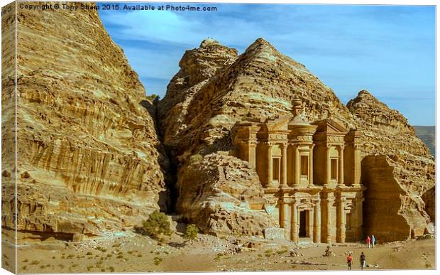  The Monastery , Petra, Jordan Canvas Print by Tony Sharp LRPS CPAGB