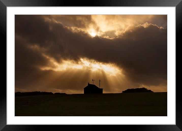  Sunburst at Rhossili  Framed Mounted Print by Leighton Collins