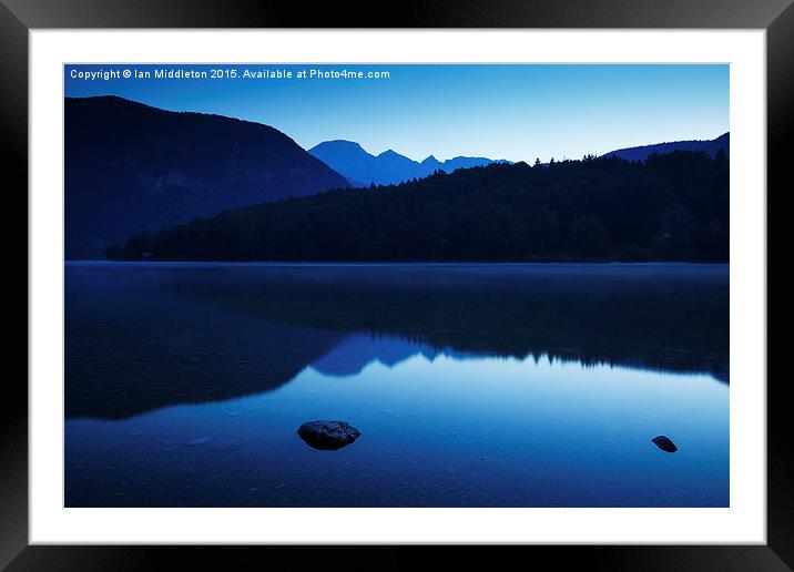 Dawn at Lake Bohinj in Slovenia Framed Mounted Print by Ian Middleton