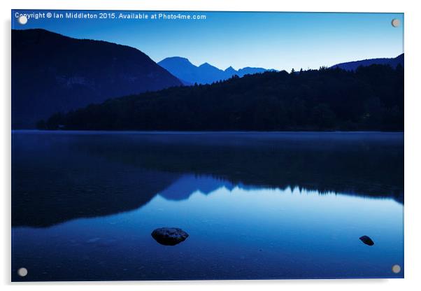 Dawn at Lake Bohinj in Slovenia Acrylic by Ian Middleton