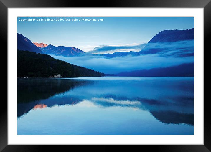 Morning at Lake Bohinj in Slovenia Framed Mounted Print by Ian Middleton