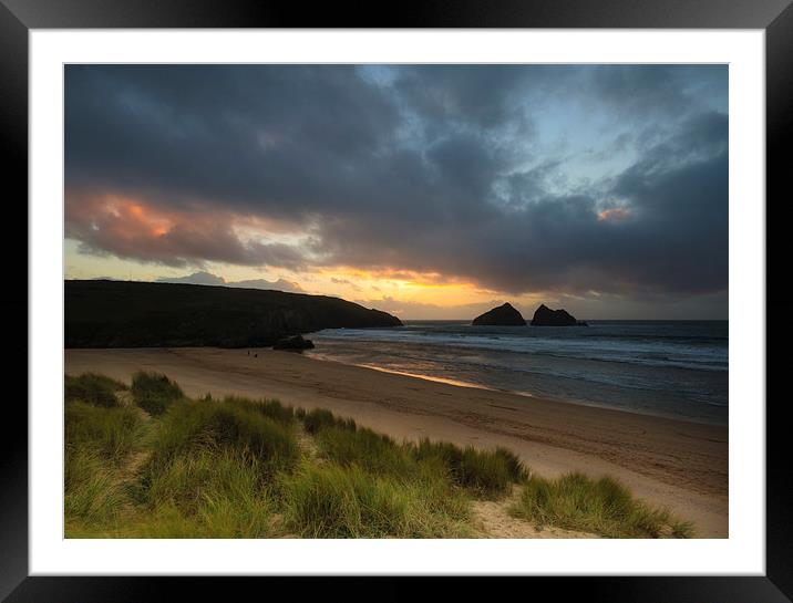 Holywell bay newquay cornwall          Framed Mounted Print by chris smith
