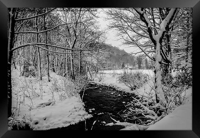  Goit Stock stream in winter Framed Print by David Oxtaby  ARPS