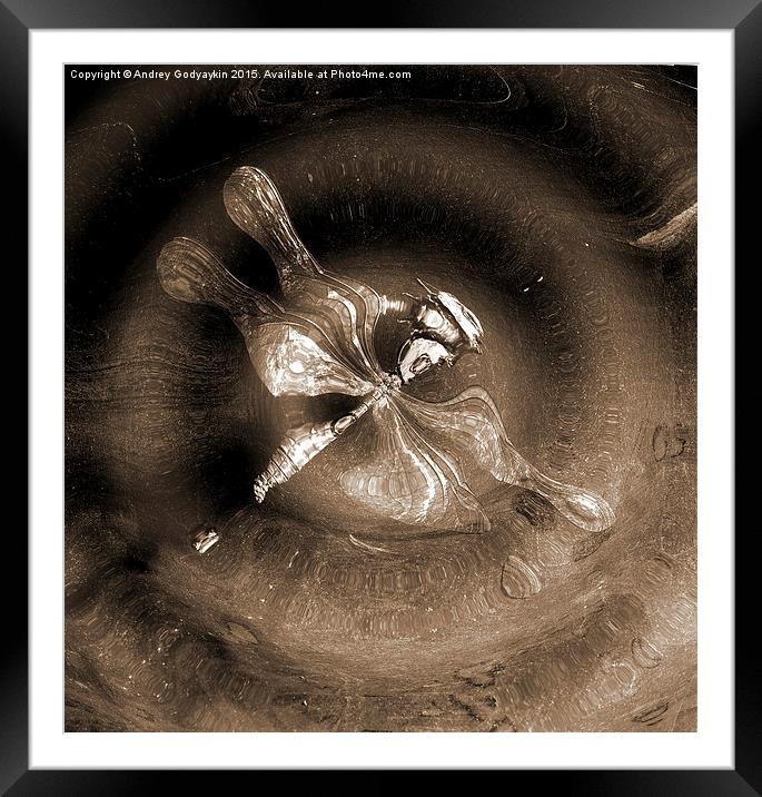 Dragonfly in water. Framed Mounted Print by Andrey  Godyaykin