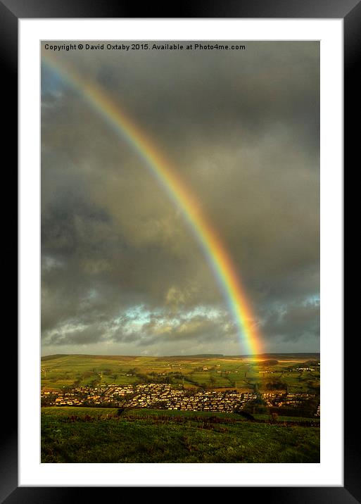 Rainbow over the Aire Valley Framed Mounted Print by David Oxtaby  ARPS