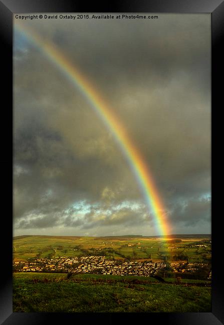 Rainbow over the Aire Valley Framed Print by David Oxtaby  ARPS