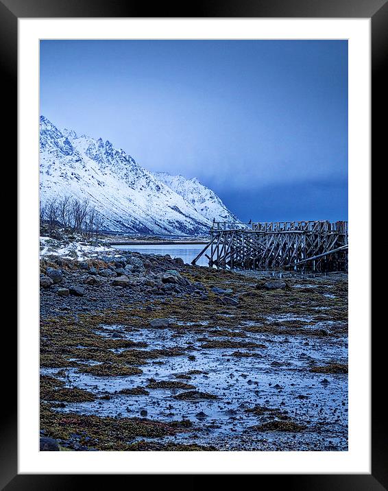 Arctic Jetty, Lofoten, Norway Framed Mounted Print by Mark Llewellyn