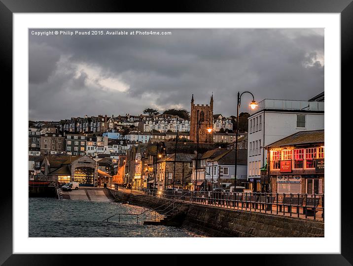  St Ives Bay Cornwall at High Tide Framed Mounted Print by Philip Pound
