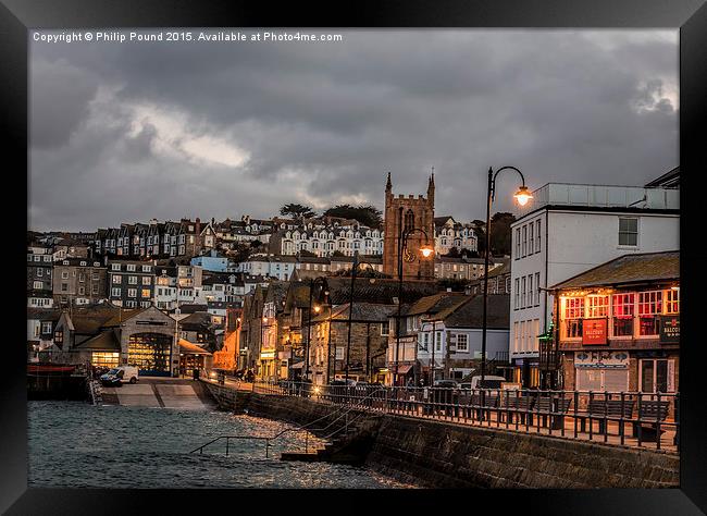  St Ives Bay Cornwall at High Tide Framed Print by Philip Pound