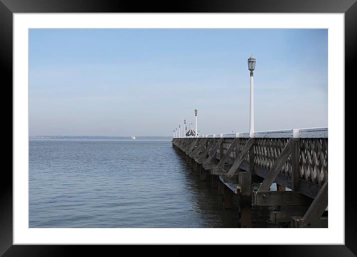 A pier on a bright morning. Framed Mounted Print by Adele Crittenden