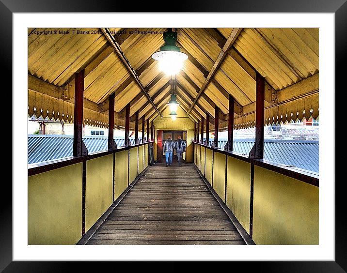  Railway Footbridge Framed Mounted Print by Mark  F Banks