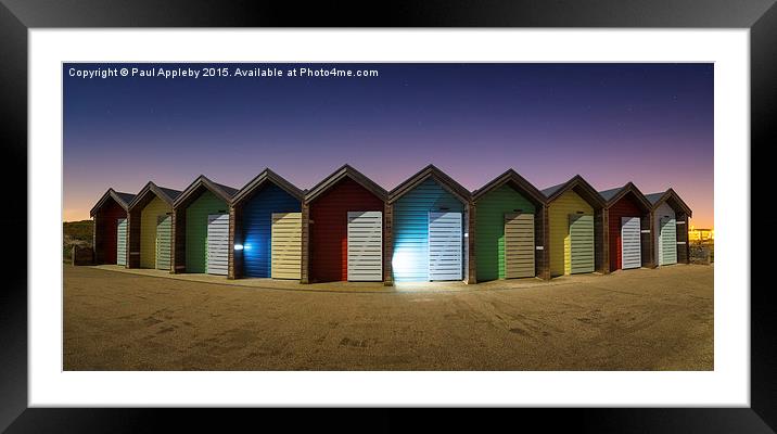  Night at Blyth Beach Huts Framed Mounted Print by Paul Appleby