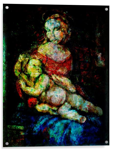  Mother And Child Acrylic by Florin Birjoveanu
