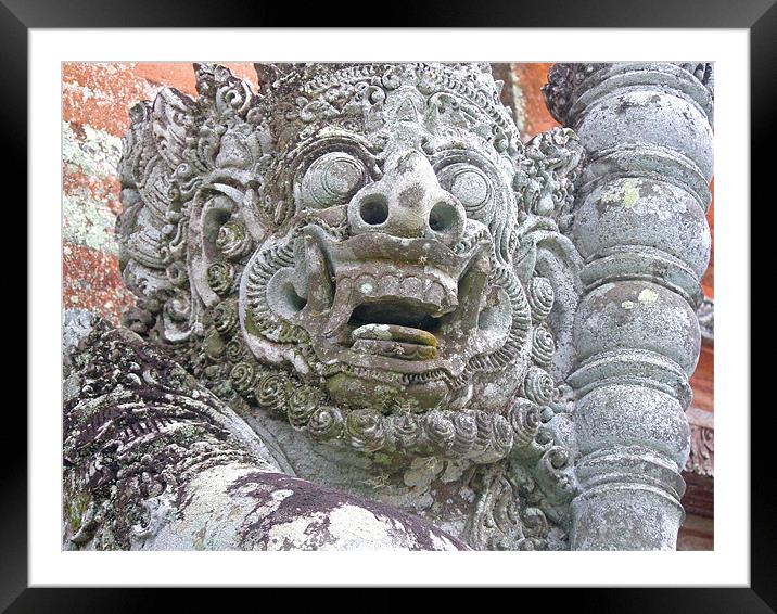 Balinese Temple Guardian Framed Mounted Print by Mark Sellers