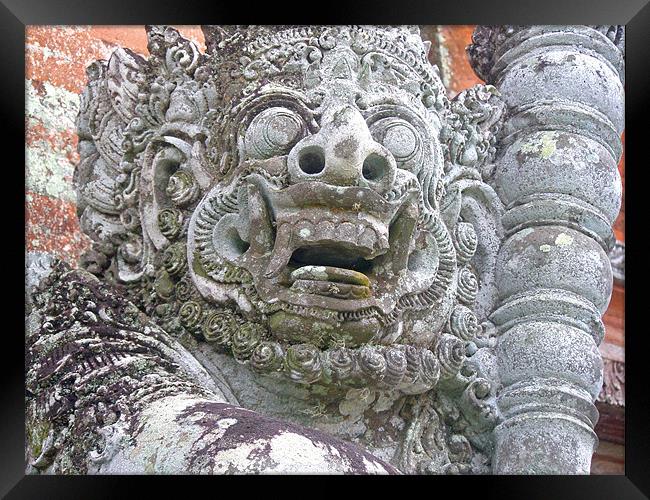 Balinese Temple Guardian Framed Print by Mark Sellers