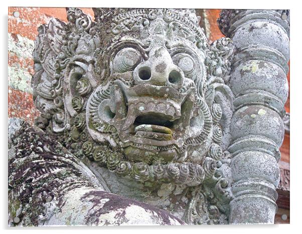 Balinese Temple Guardian Acrylic by Mark Sellers