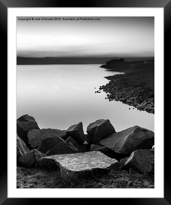  Foggy day at Balderhead Reservoir Framed Mounted Print by Josh Gilbraith