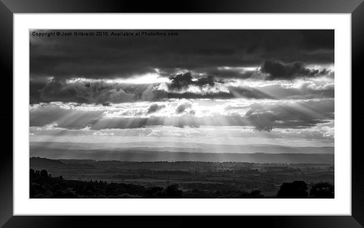  Rays in the valley of Thimbleby Framed Mounted Print by Josh Gilbraith