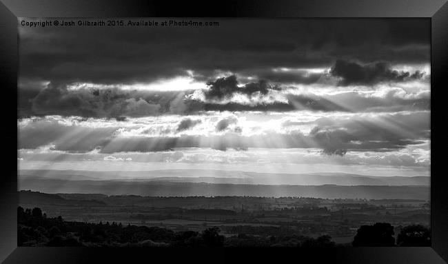  Rays in the valley of Thimbleby Framed Print by Josh Gilbraith