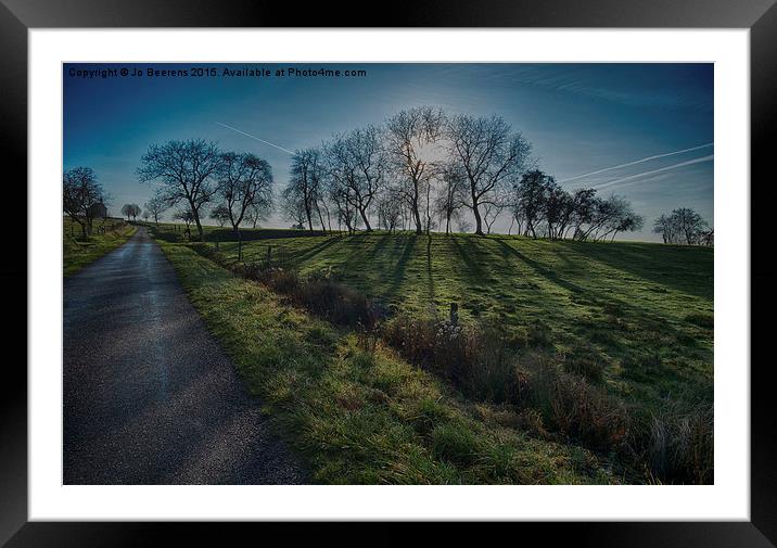  winter shadows Framed Mounted Print by Jo Beerens