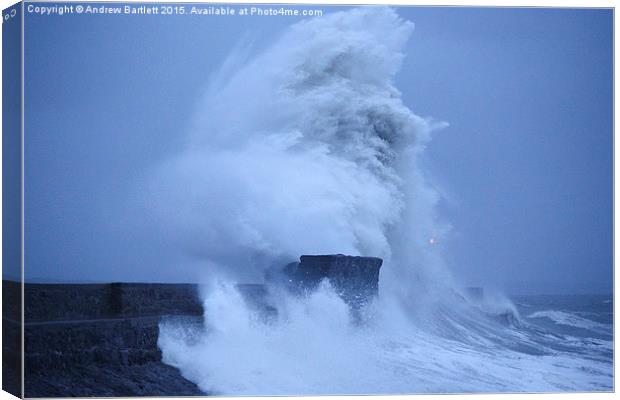  Porthcawl lighthouse, South Wales, UK Canvas Print by Andrew Bartlett
